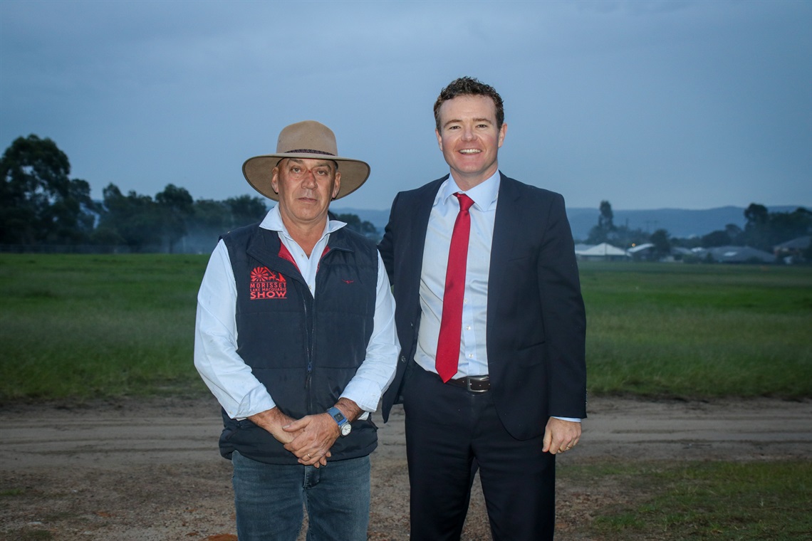 Morisset Show President Justin Rumore and Mayor Adam Shultz and Morisset Showground.jpg